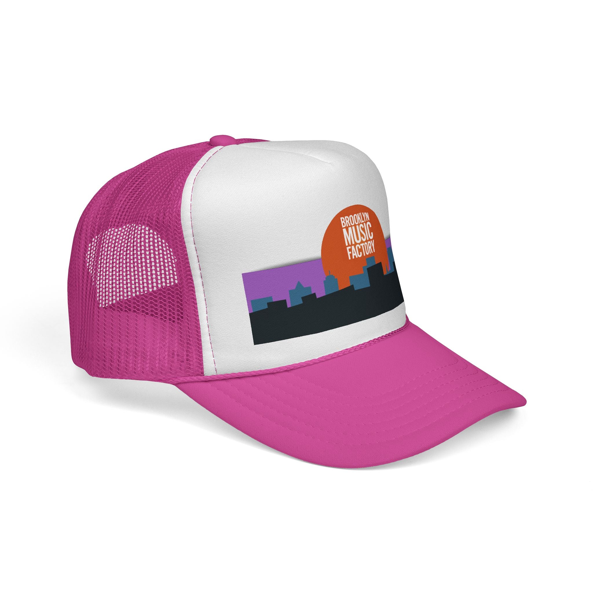ONLINE ONLY: Brooklyn Music Factory Trucker Hat — Sunset Skyline Cap