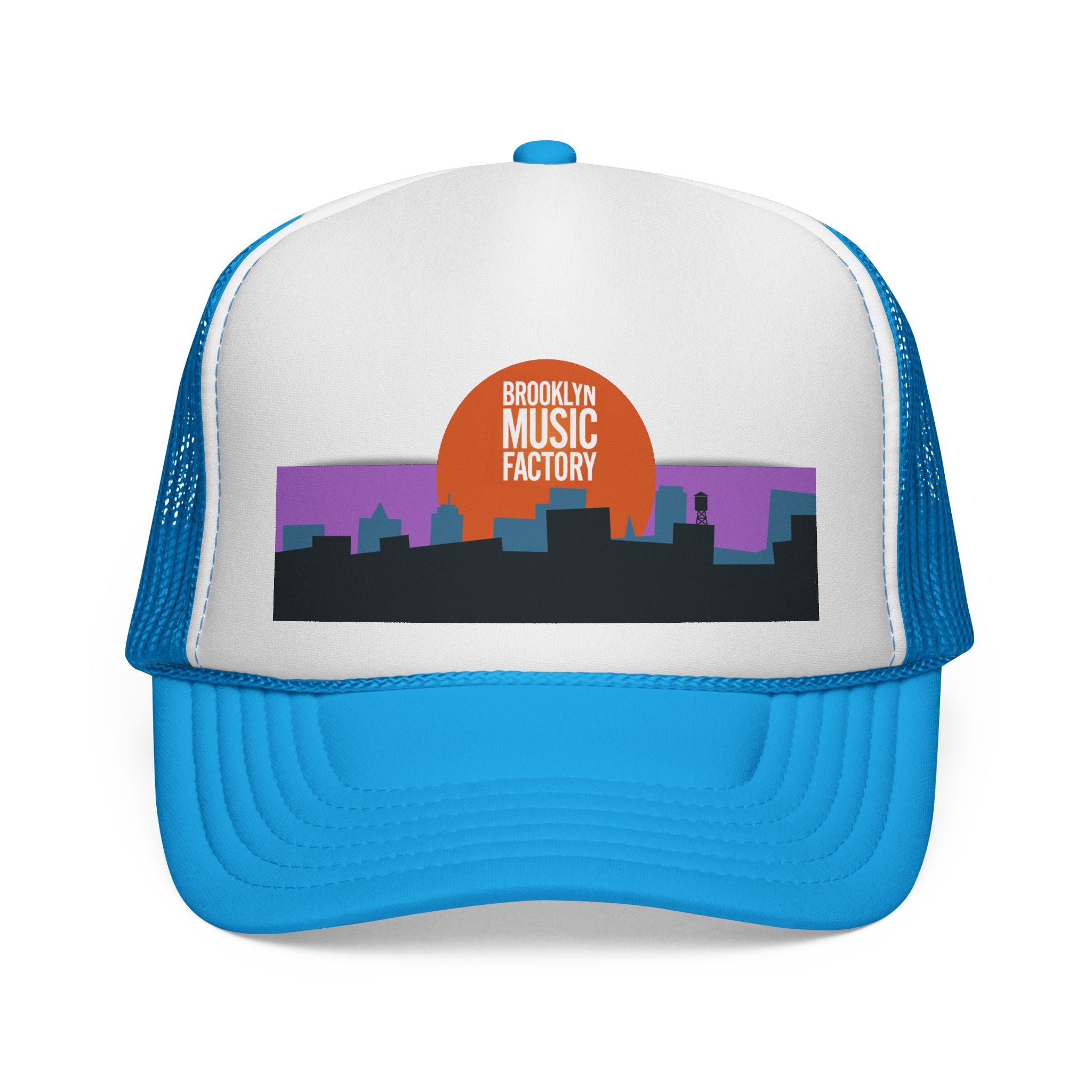 ONLINE ONLY: Brooklyn Music Factory Trucker Hat — Sunset Skyline Cap
