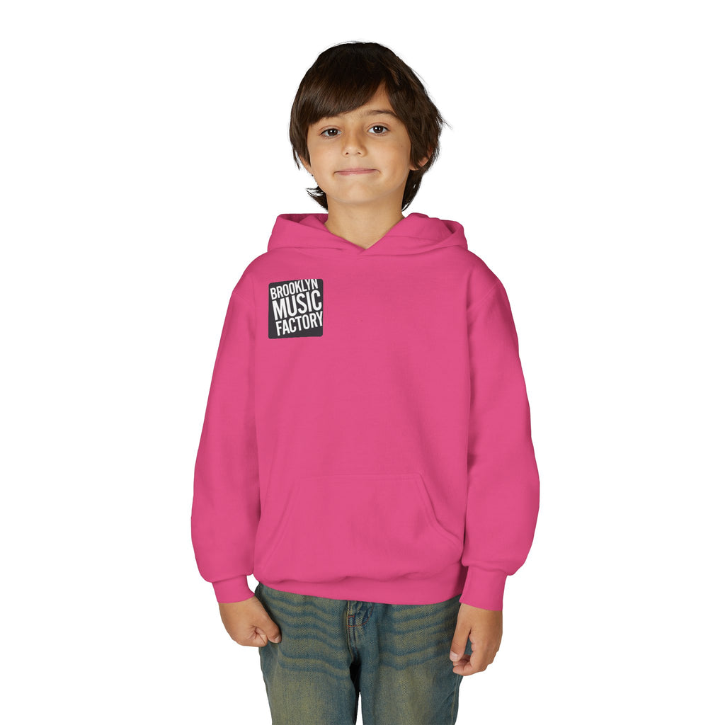 ONLINE ONLY Youth Hoodie — 'Brooklyn Music Factory' Kids Band Graphic Hoodie (I'm In The Band)