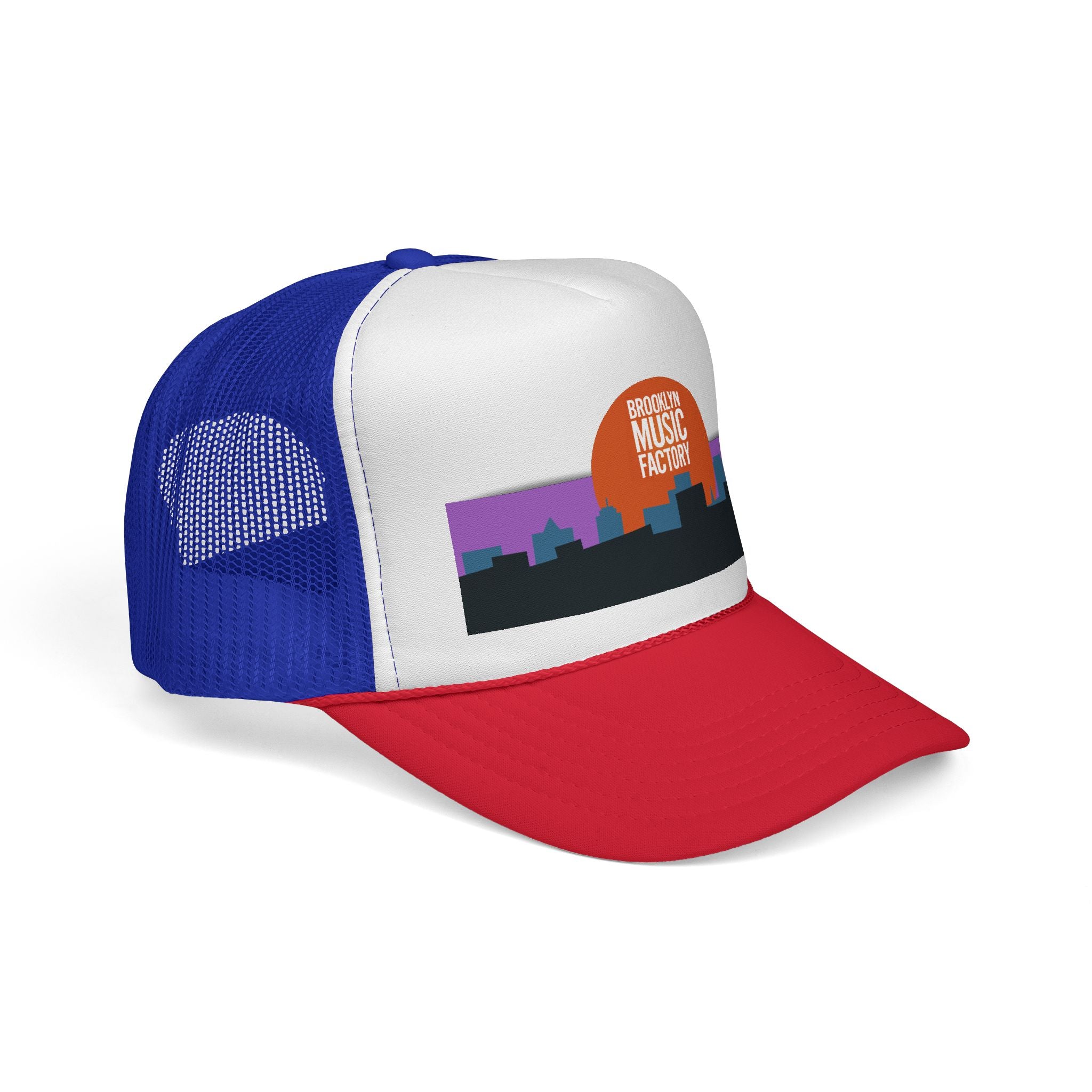 ONLINE ONLY: Brooklyn Music Factory Trucker Hat — Sunset Skyline Cap