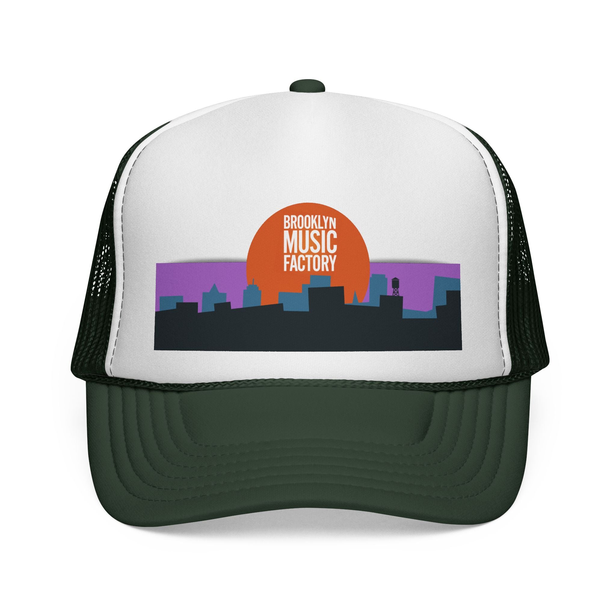 ONLINE ONLY: Brooklyn Music Factory Trucker Hat — Sunset Skyline Cap