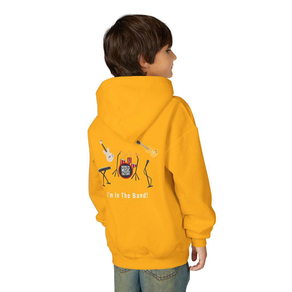 ONLINE ONLY Youth Hoodie — 'Brooklyn Music Factory' Kids Band Graphic Hoodie (I'm In The Band)