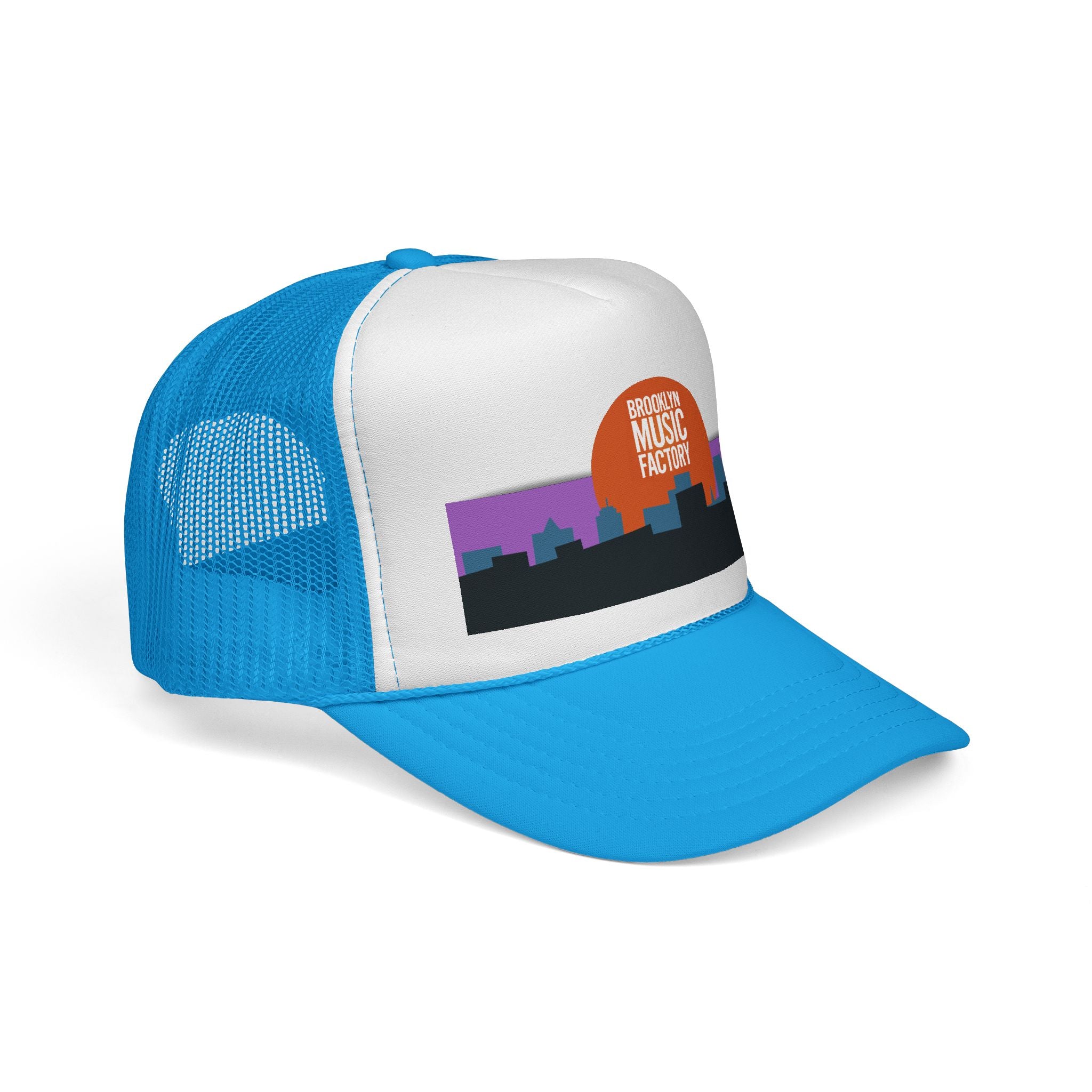 ONLINE ONLY: Brooklyn Music Factory Trucker Hat — Sunset Skyline Cap