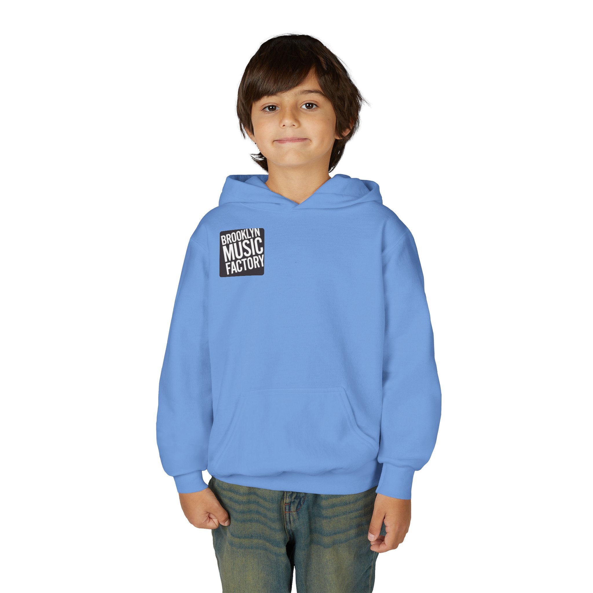 ONLINE ONLY Youth Hoodie — 'Brooklyn Music Factory' Kids Band Graphic Hoodie (I'm In The Band)