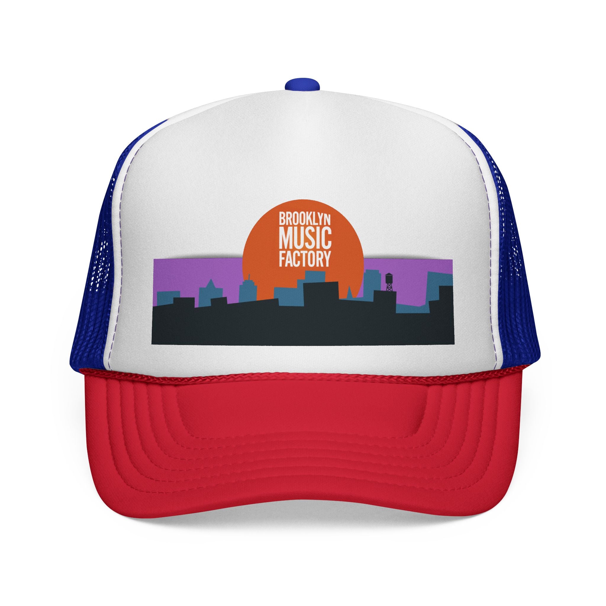 ONLINE ONLY: Brooklyn Music Factory Trucker Hat — Sunset Skyline Cap
