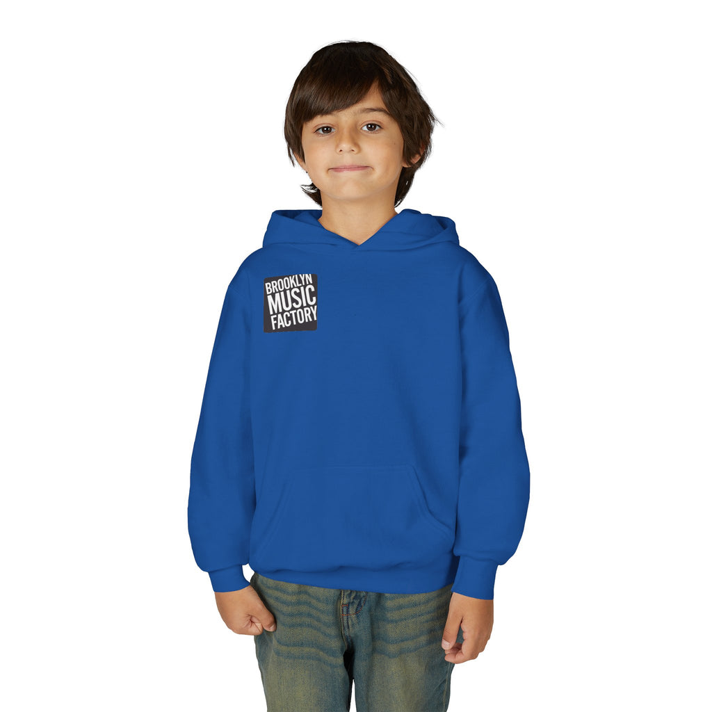 ONLINE ONLY Youth Hoodie — 'Brooklyn Music Factory' Kids Band Graphic Hoodie (I'm In The Band)